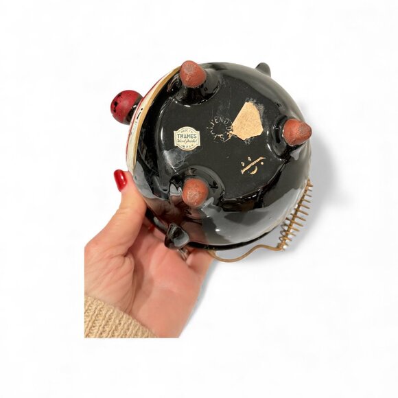 1940's Thames Red Ware Americana Clown Face Grease Pot - Picture 14 of 16